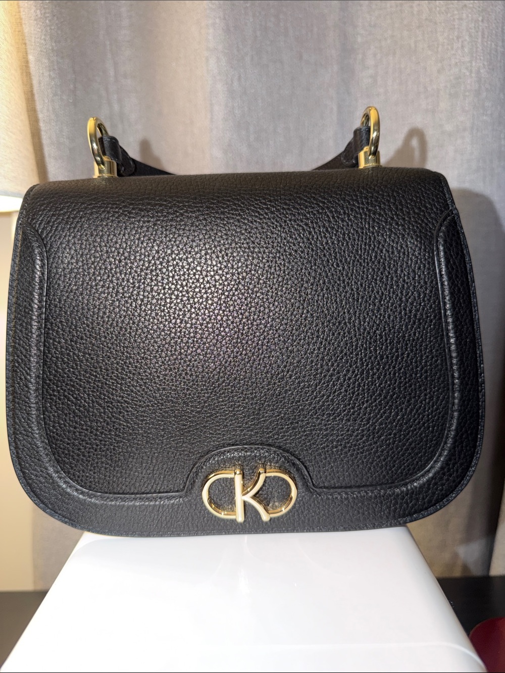 kate spade Black Pebbled Leather Crossbody with Gold Hardware